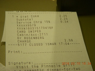 52 99f. one of many diet coke receipts