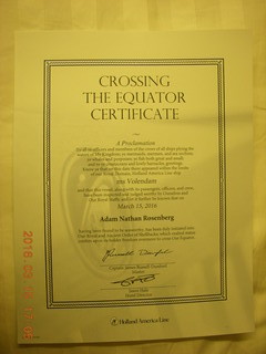 53 99f. Crossing the Equator Certificate