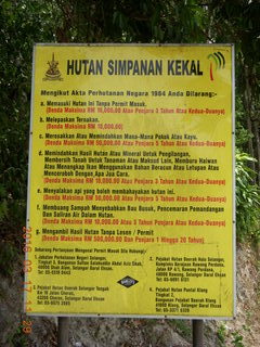 Malaysia - Kuala Lumpur - Exciting Mountain Hike sign