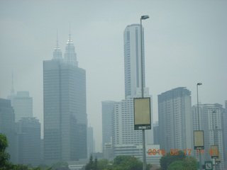 Malaysia - Kuala Lumpur - drive back from hike - twin Petronas towers