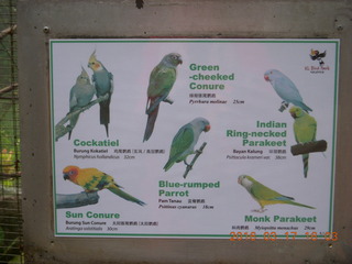 Malaysia - Kuala Lumpur - KL Bird Park - birds sign
