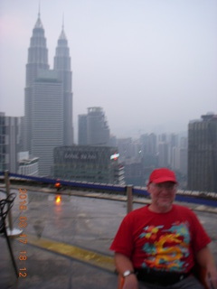 Malaysia - Kuala Lumpur - Heli Lounge Bar - twin Petronas towers and Adam sigging