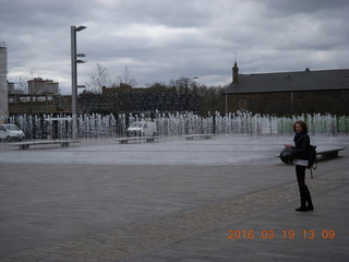 London - outside with Malavika - fountains