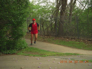 driving from Fisher Towers hike - Adam running - tripod and timer