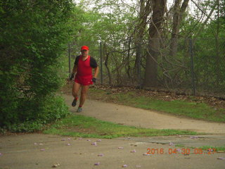 Crum Woods run - Adam running (tripod and timer)