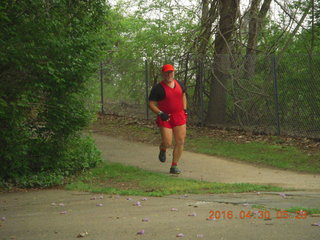 driving from Fisher Towers hike - Adam running (back) - tripod and timer