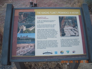 drive to ancient dwellings - Hanging Flume sign