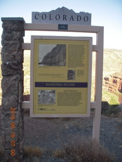 drive to ancient dwellings - Hanging Flume sign