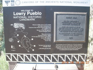 Lowry Pueblo Landmark sign