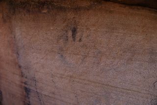 Painted Hand rock art, actual painted hands