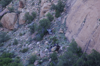 drive to ancient dwellings - cars at Hanging Flume