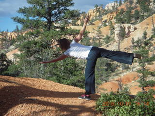 Bryce Canyon - Fairyland hike - Ana M doing yoga