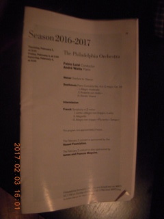 Philadelphia Orchestra program