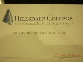 Hillsdale College seminar card