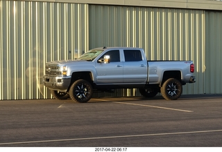 new camera - jacked-up pick-up truck at DVT