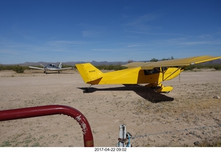 435 9nn. Alamo Lake - Larry's new yellow homebuilt airplane