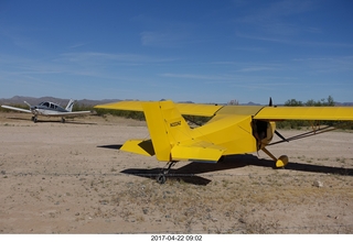 437 9nn. Alamo Lake - Larry's new yellow homebuilt airplane