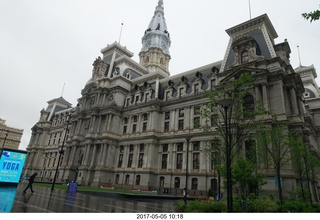 rear view of rainy Philadelphia