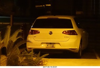 my car with N8377W license plate reflection