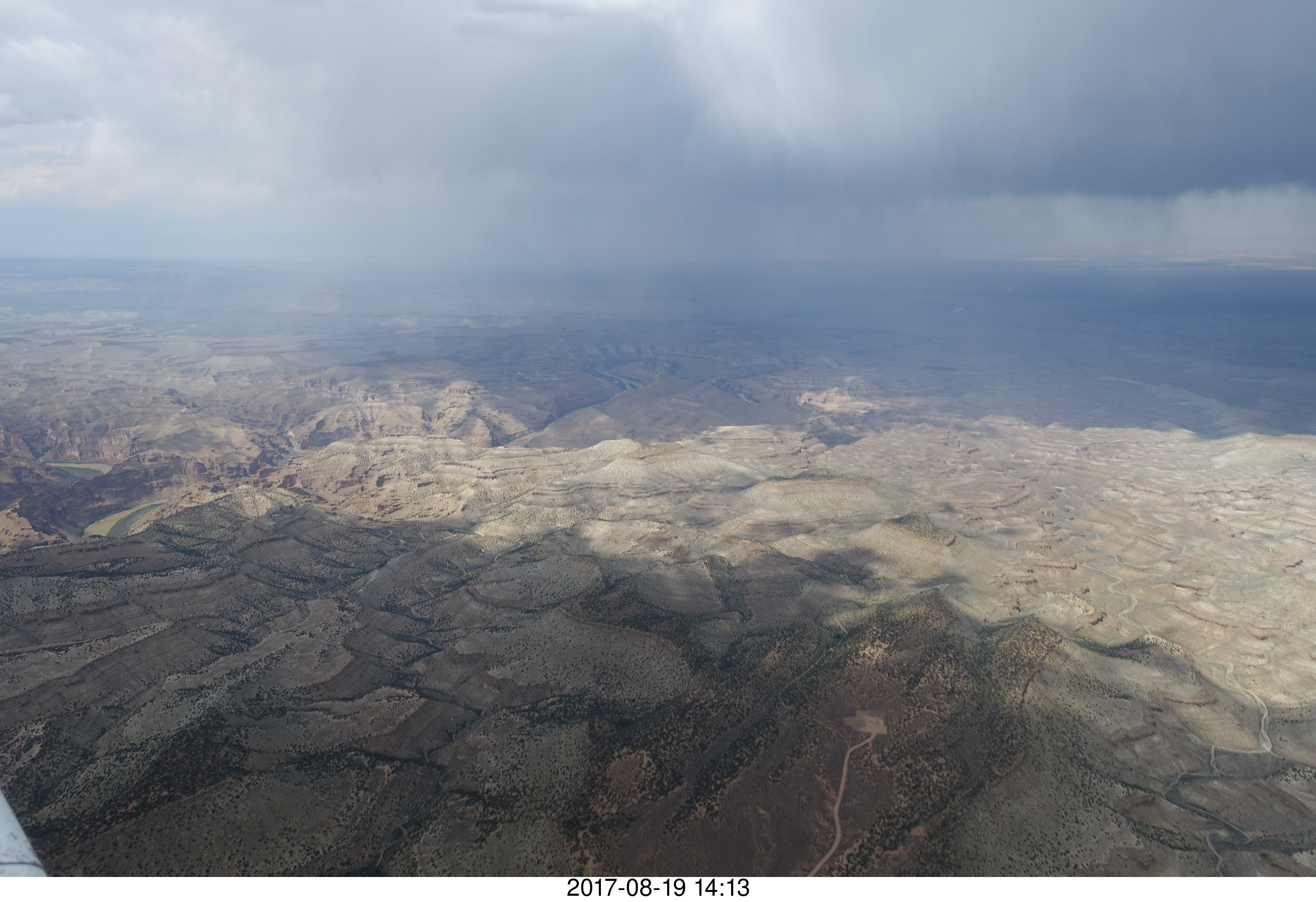 aerial - Book Cliffs - Desolation Canyon - clouds and rain