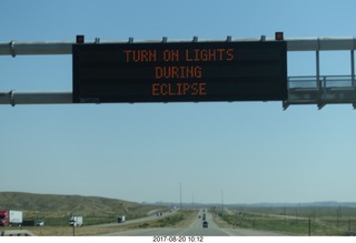 24 9sl. TURN ON LIGHTS DURING ECLIPSE sign