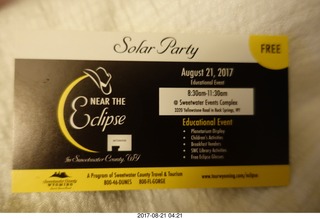 1 9sm. eclipse card at hotel