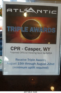 112 9sm. Casper Airport - triple awards sign