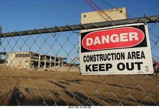 Northeast Philadelphia - Roosevelt Boulevard - old Nabisco / Kraft factory being torn down - DANGER - CONSTRUCTION AREA KEEP OUT