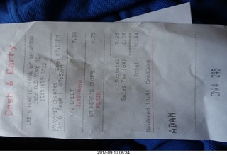 33 9ta. Lee's Hoagie House receipt