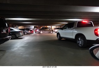 mesa arts center - guy struggling to get out of the parking lot