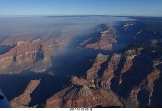 1890 9uu. aerial - Grand Canyon with fires on the north rim