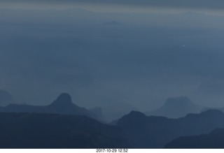 aerial - Grand Canyon with fires on the north rim