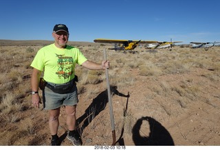 165 9y3. Grand Gulch airstrip + Adam and a shovel