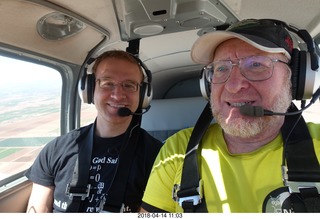 David Martin and Adam flying in N8377W