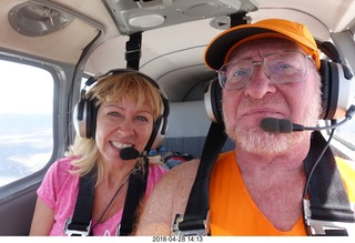 Kim Tarnowski and Adam flying in N8377W