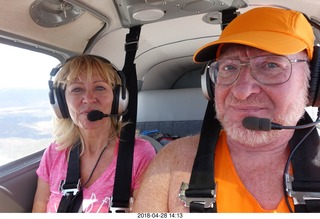 Kim Tarnowski and Adam flying in N8377W