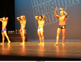 Mesa - International Physique League (IPL) show - prejudging . Ernesto (Tito) Lopez (42) . Rodney Davis (54) . Roberto Segovia (57) . Luis Briseno (74) .