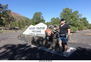 drive from scottsdale to gateway canyon - Sunset crater sign + Adam