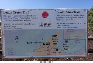 42 a02. drive from scottsdale to gateway canyon - Sunset crater sign (again)