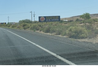 65 a02. drive from scottsdale to gateway canyon - drive to kayenta - sign for Burger King Navajo Code Talkers museum in Kayenta