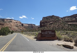 Colorado National Monument entrance sign