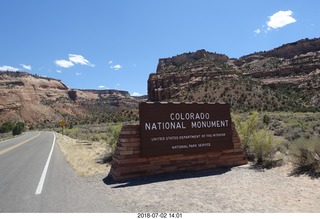 Colorado National Monument entrance sign