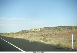 driving from gallup to petrified forest - signs for Indian City souvenir stands