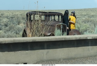 Petrified Forest National Park - old, beat-up car on Route 66