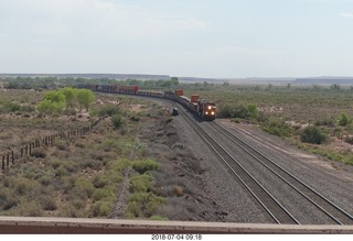 52 a03. Petrified Forest National Park - railroad tracks + train