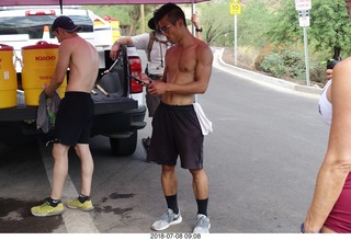 NH2T hike - camelback cholla - Zee + Ricky-Bobby + Tito - three studs