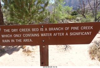 Las Vegas - Red Rock Canyon - thirteen mile drive - Pine Creek Canyon hike sign