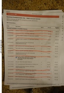 business bank account records