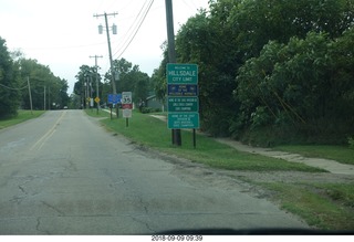 driving to Hillsdale signs