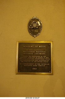 Philadelphia - Academy of Music - National Historic Monument sign